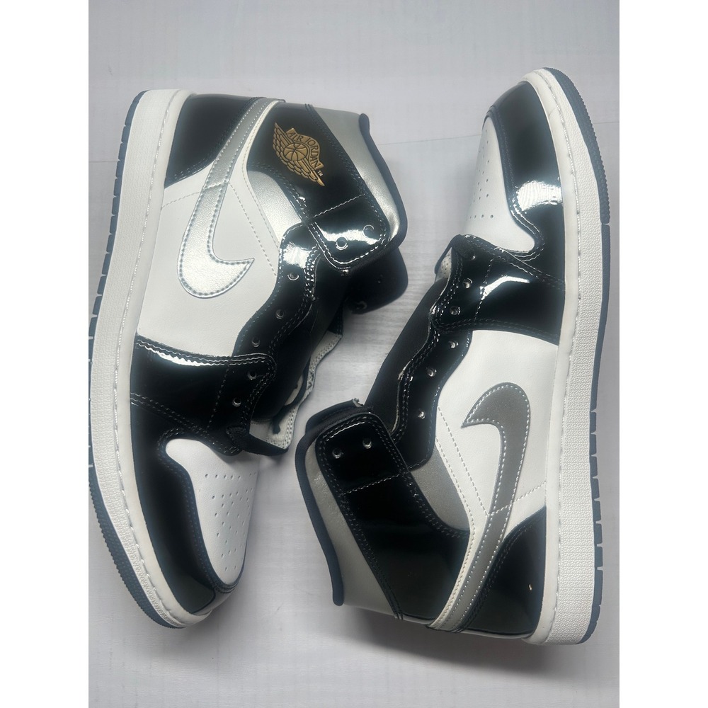 Nike Air Jordan 1 Mid SE Black  Metallic Silver Size 11.5 HV0789 010 New/No Box